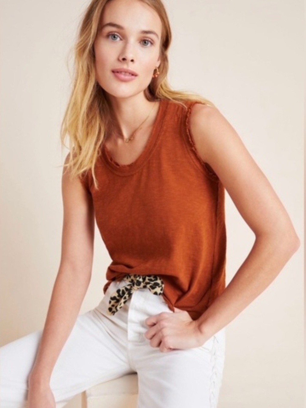 Anthropologie Rustic Orange Sleeveless Tank Top( T115)